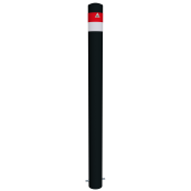 Barrier post | Black - Line |  102 mm | stationary | for casting in concrete | with ground anchor | total length: approx. 1300 mm